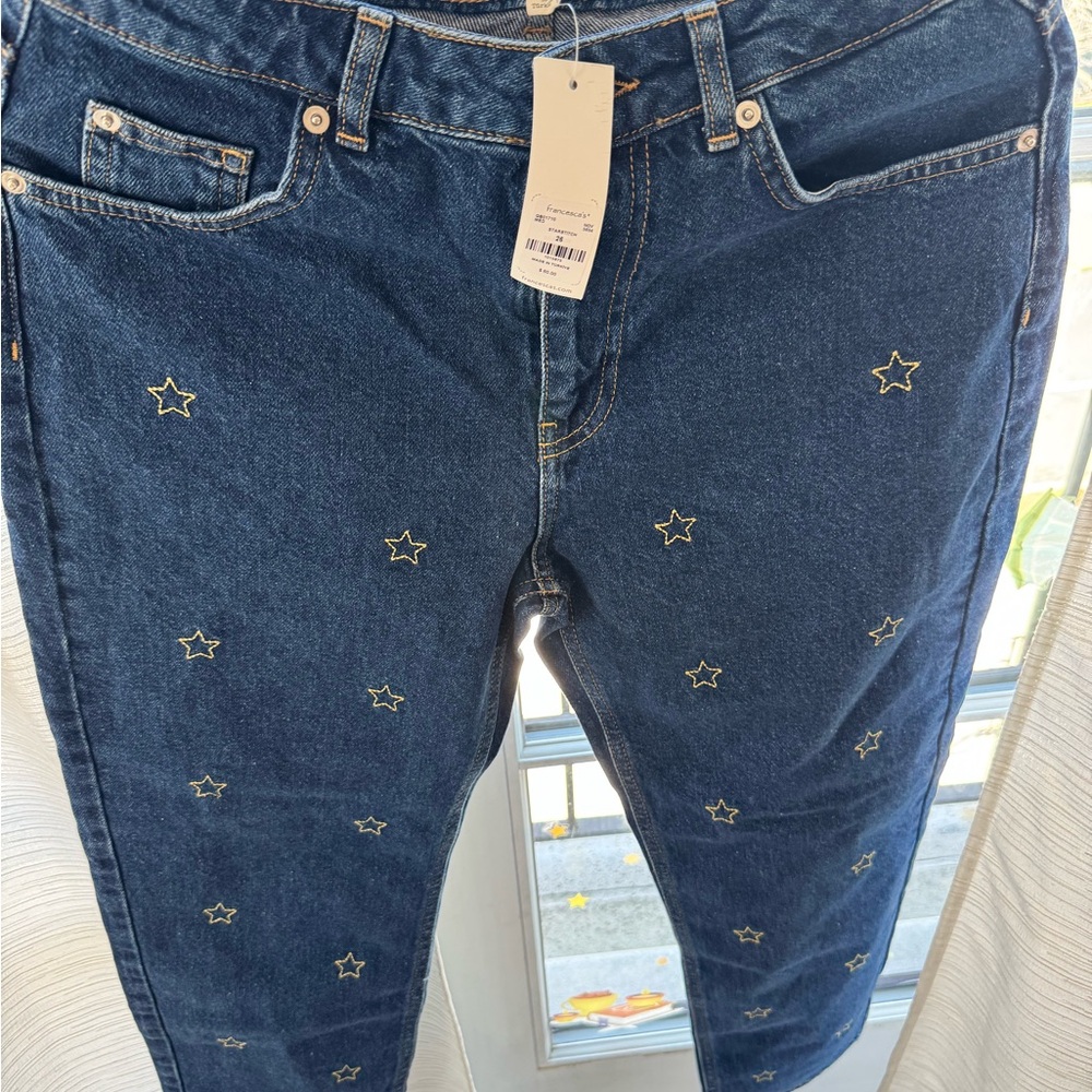 Francesca's Collections Dark Blue Star Jeans